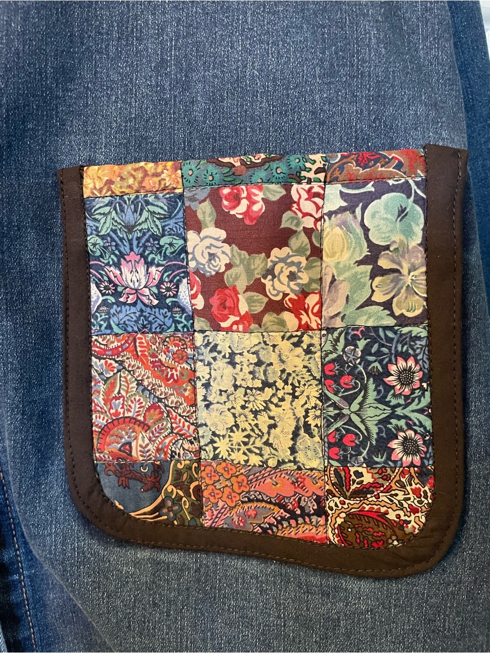 Denim Patchwork Pocket Jacket - Blue - Picture 3 of 8